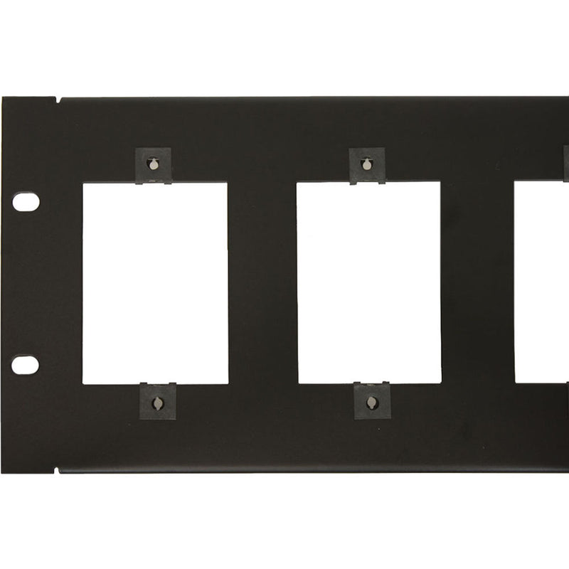 Lowell Manufacturing Rack Panel-3U - Mounts 6 - 1-Gang Devices (Black)