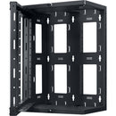 Lowell Manufacturing Rack-Swing Gate-Open Side-12U - 13" Deep, 1-Pair Fixed Rails (Black)