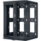 Lowell Manufacturing Rack-Swing Gate-Open Side-12U, 19" Deep, 1-Pair Fixed Rails (Black)