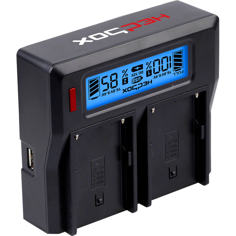 Hedbox RP-DC50 Digital LCD Dual Battery Charger Kit with RP-DLPE6 Battery Plates