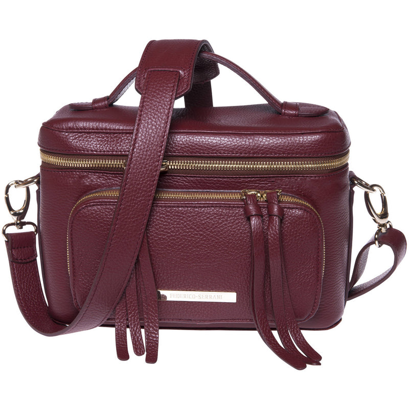 FEDERICO SERRANI Kimberley Leather Camera Bag (Cremisi)