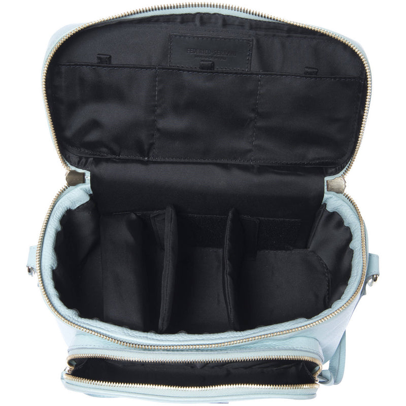 FEDERICO SERRANI Kimberley Leather Camera Bag (Aquamarine)