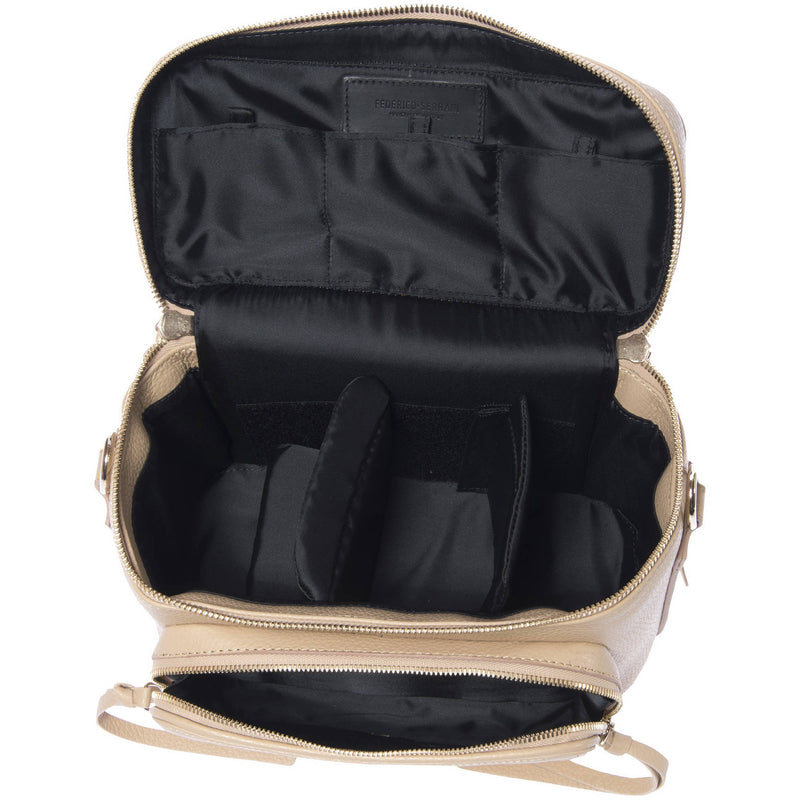 FEDERICO SERRANI Kimberley Leather Camera Bag (Champagne)