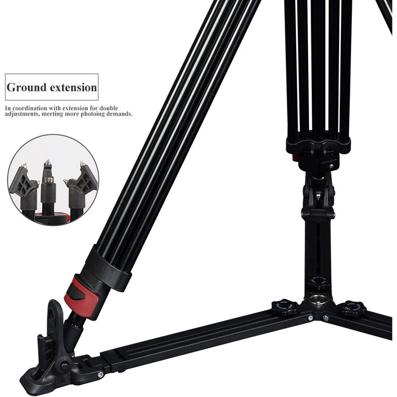 miliboo MTT609B Professional Tripod and Fluid Head with Ground Spreader (Carbon Fiber)