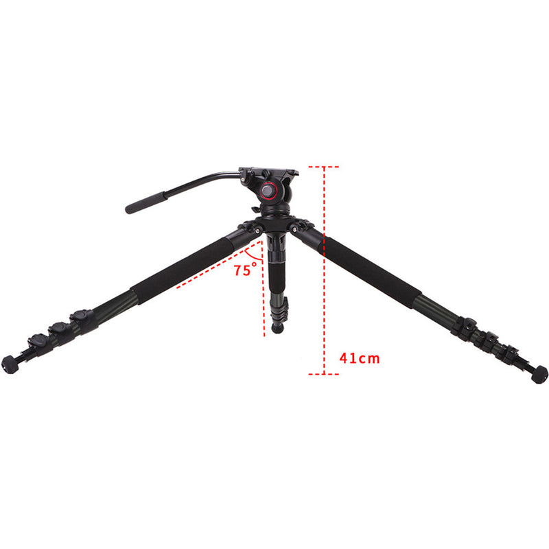 miliboo MTT702B Professional Carbon Fiber Tripod (Legs Only)