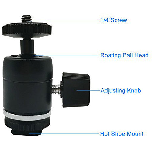 ANDYCINE Hot Shoe Mount Mini Ball Head