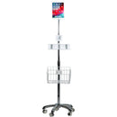 CTA Digital Gooseneck Tablet Floor Stand with Storage Basket