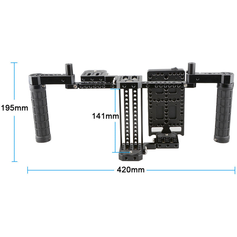 CAMVATE Director's Monitor Cage with V-Mount Splitter & Rubber Grips