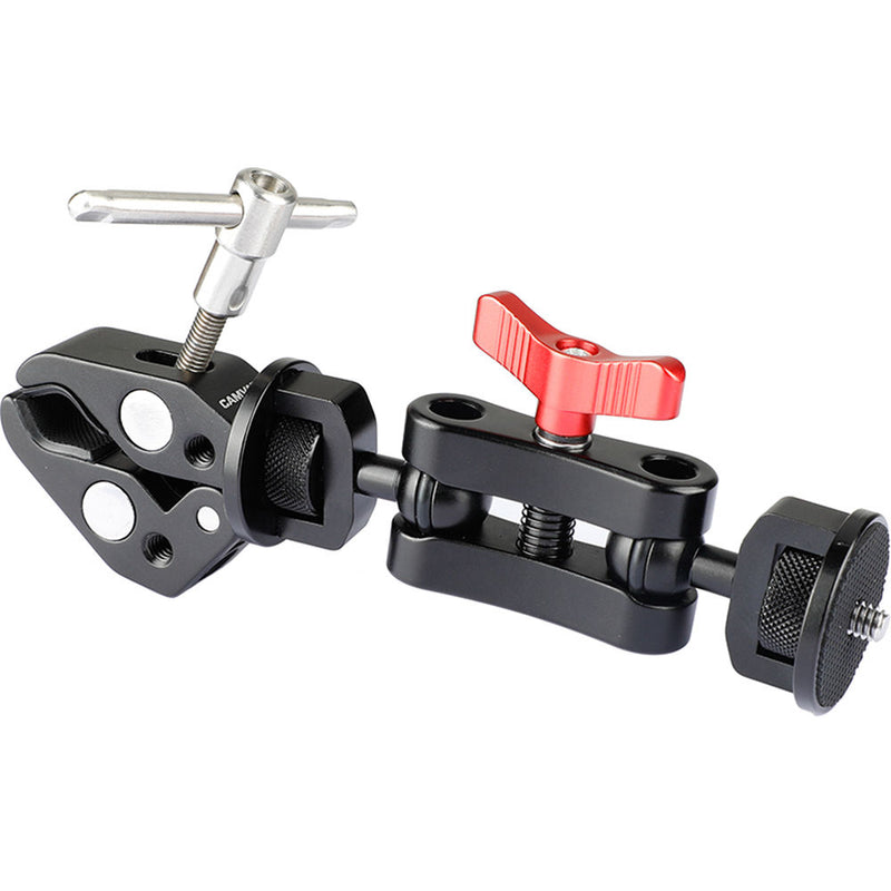 CAMVATE Super Clamp & Arm with Dual 1/4"-20 Knob Ball Heads & T-Handle