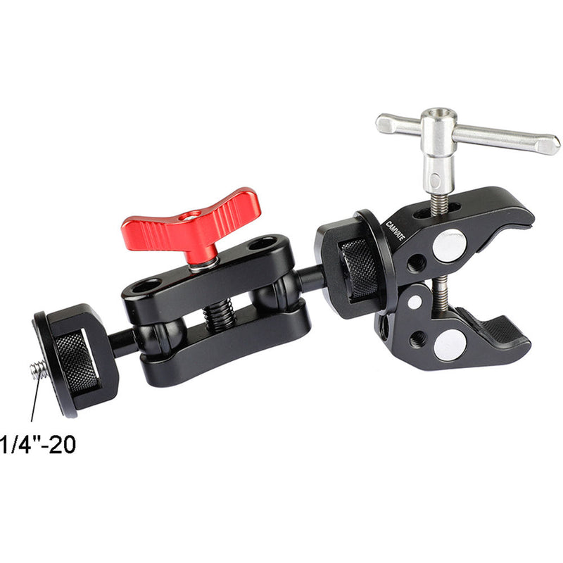 CAMVATE Super Clamp & Arm with Dual 1/4"-20 Knob Ball Heads & T-Handle