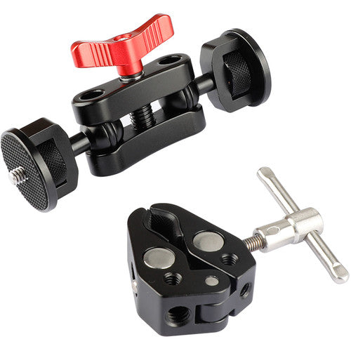 CAMVATE Super Clamp & Arm with Dual 1/4"-20 Knob Ball Heads & T-Handle