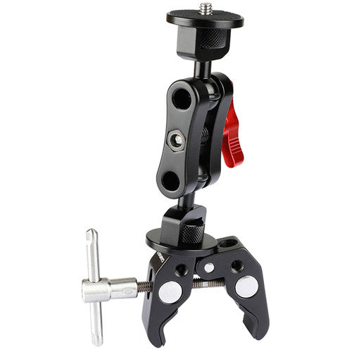 CAMVATE Super Clamp & Arm with Dual 1/4"-20 Knob Ball Heads & T-Handle