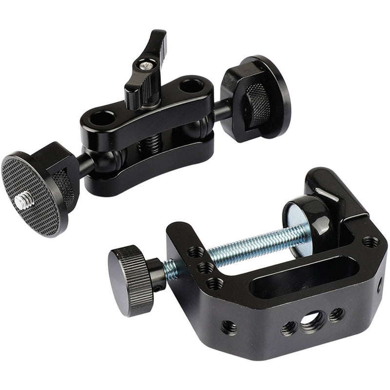 CAMVATE C-Clamp with Dual 1/4"-20 Knob Ball Head Arm