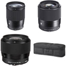 Sigma 16mm, 30mm, and 56mm f/1.4 DC DN Contemporary Lenses Kit for Canon EF-M