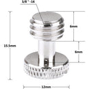 CAMVATE 3/8"-16 Slotted Knurled Captive Mounting Screws (2-Pack)