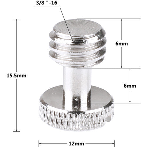 CAMVATE 3/8"-16 Slotted Knurled Captive Mounting Screws (2-Pack)