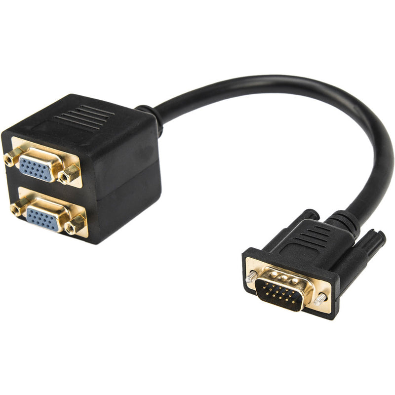 Rocstor VGA Male to Dual VGA Female Splitter Cable (1')