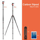 GEEKOTO CT25Pro Craftsman 79" Carbon Fiber Tripod