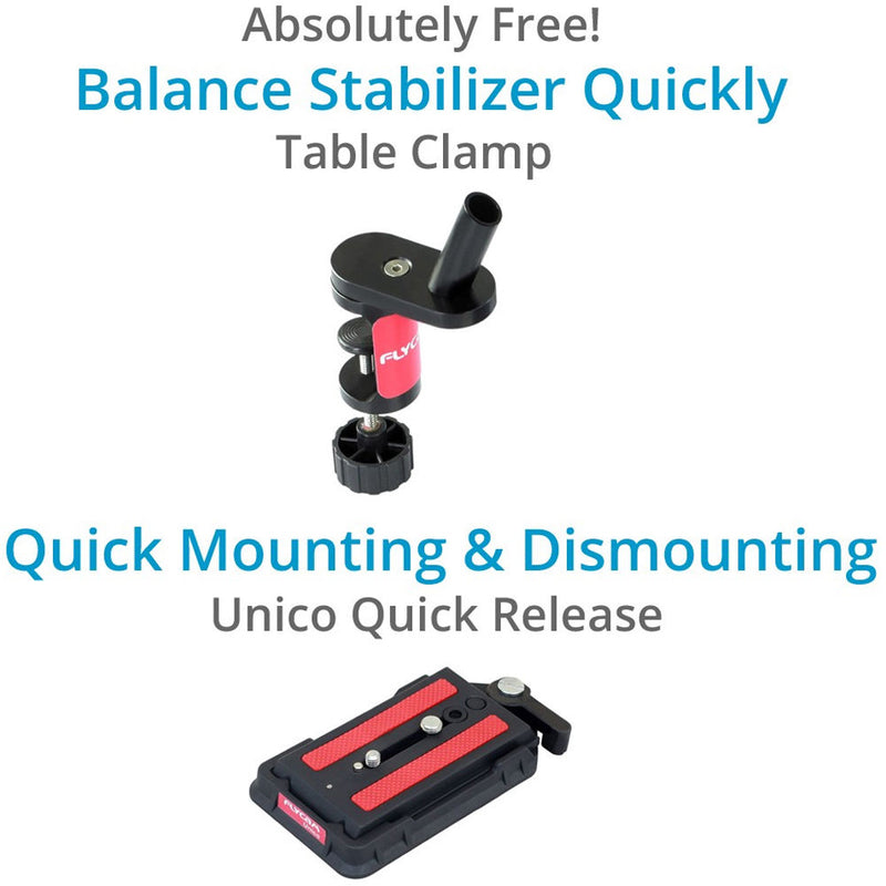 FLYCAM HD-5000 Video Stabilizer with Quick Release Plate and Table Clamp