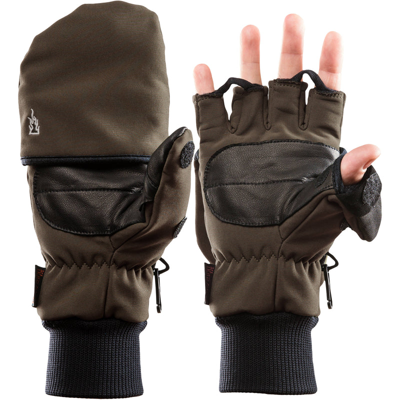 The Heat Company Heat 2 Softshell Mittens/Gloves (Size 10, Tarmac Green)