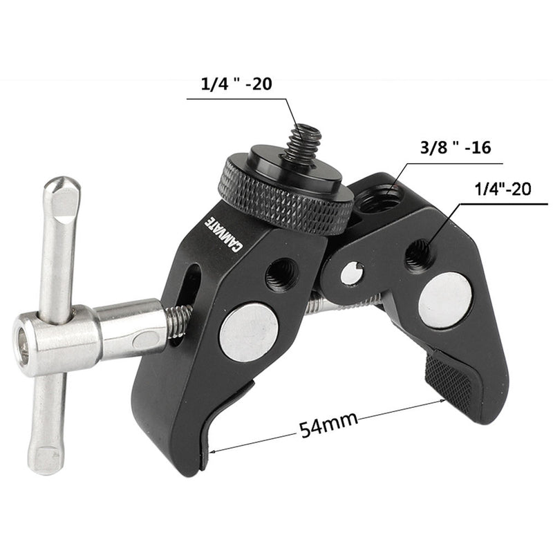 CAMVATE Multipurpose Super Crab Clamp with 1/4"-20 Male to 1/4"-20 Male Adapter