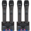 VocoPro UHF-5805-10 - Rechargeable 4-Channel UHF Wireless Microphone System