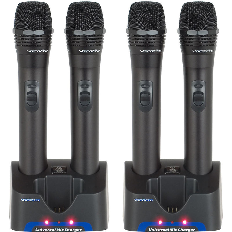 VocoPro UHF-5805-10 - Rechargeable 4-Channel UHF Wireless Microphone System