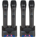 VocoPro UHF-5805-9 Professional Rechargeable 4-Channel UHF Wireless Handheld Mic System (9A, 9B, 9C, and 9D Bands)