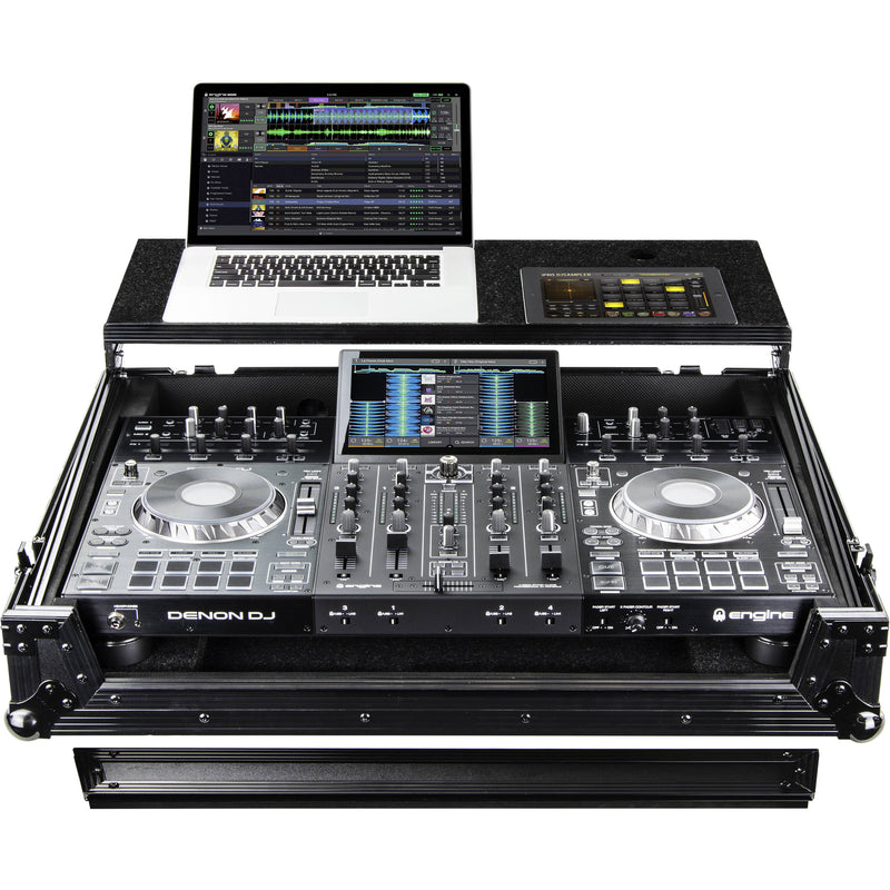 Odyssey Flight Zone BLACK LABEL Glide Style Case for Denon Prime 4 DJ Controller (All Black)