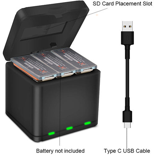 DigitalFoto Solution Limited Tri Charger Box for Osmo Action Batteries