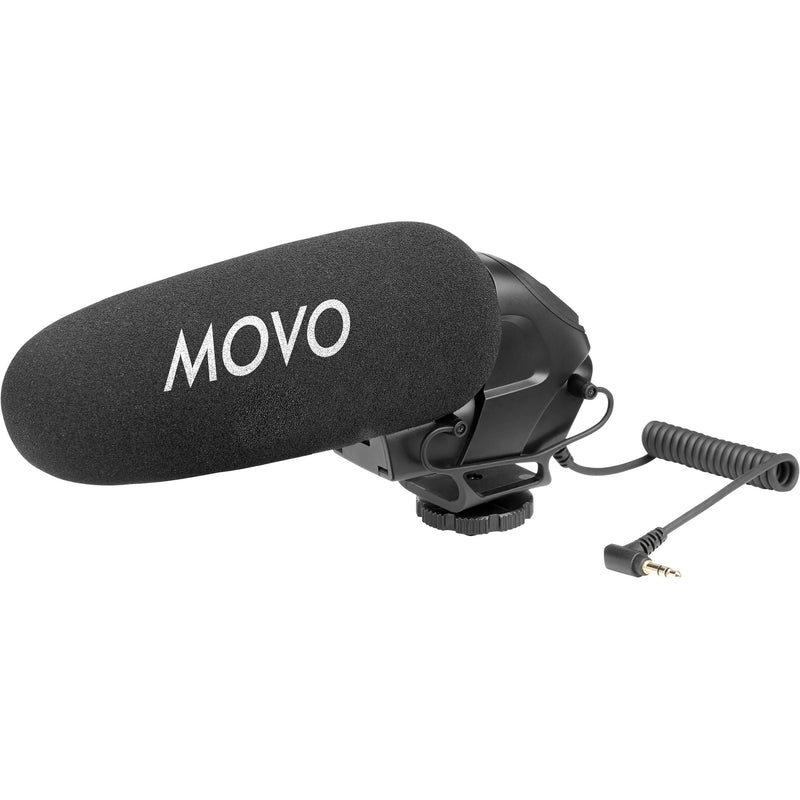 Movo Photo On-Camera Shotgun Microphone With Superior Noise-Reduction Suspension Mount