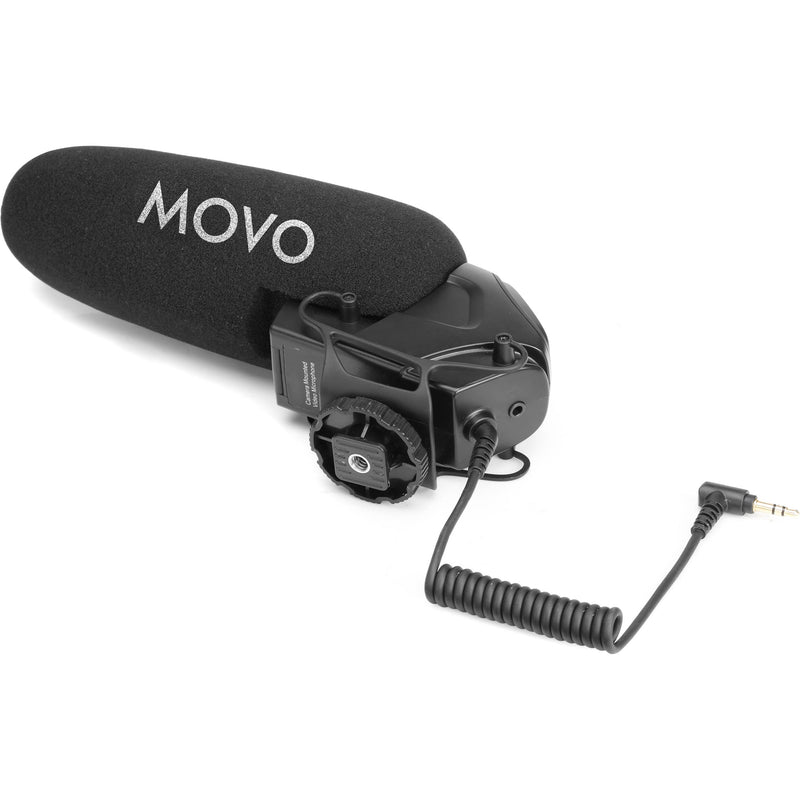 Movo Photo On-Camera Shotgun Microphone With Superior Noise-Reduction Suspension Mount