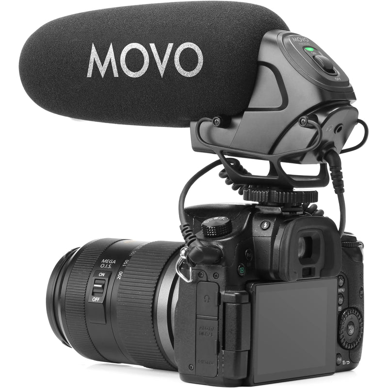 Movo Photo On-Camera Shotgun Microphone With Superior Noise-Reduction Suspension Mount