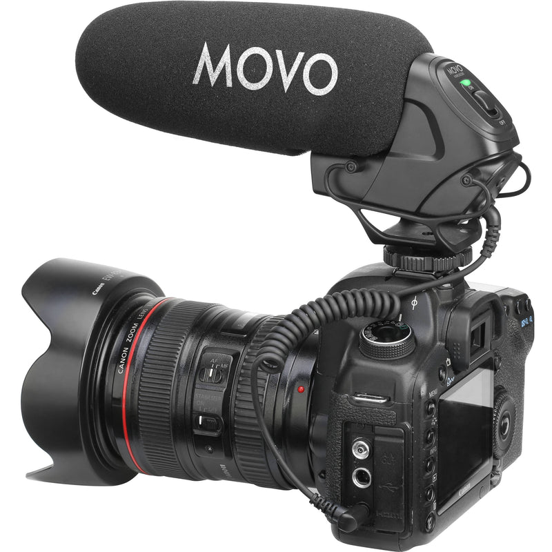 Movo Photo On-Camera Shotgun Microphone With Superior Noise-Reduction Suspension Mount