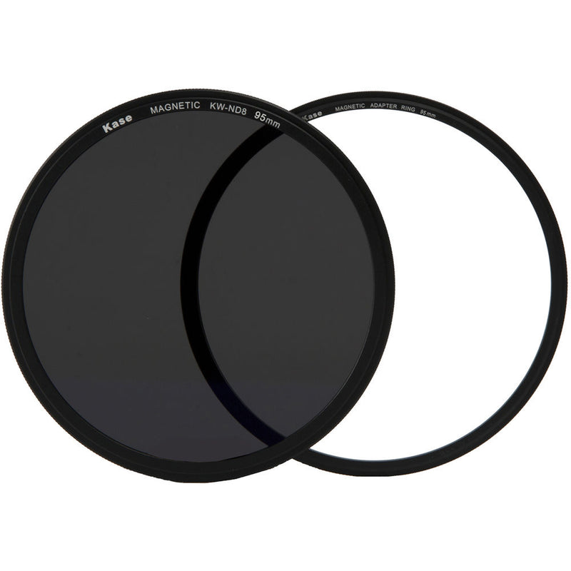 Kase Wolverine Magnetic ND8 Solid Neutral Density 0.9 Filter with 95mm Lens Adapter Ring (3-Stop)