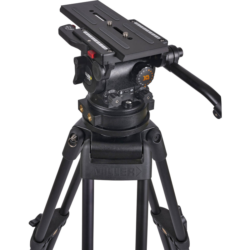 Miller CiNX 7 HDC MB 1-Stage Alloy Tripod System with Mid-Level Spreader, Pan Handle & Smartcase