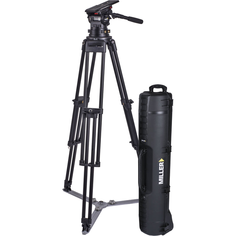 Miller CiNX 7 HDC MB 1-Stage Alloy Tripod System with Ground Spreader, Pan Handle & Smartcase