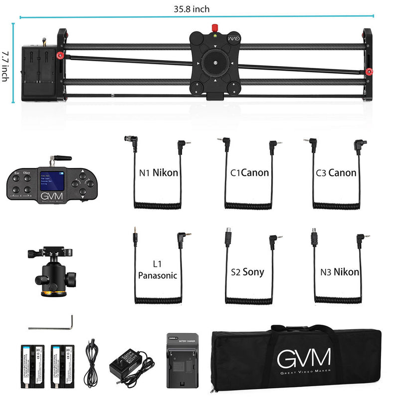 Buy GVM Video Slider,Wireless Carbon Fiber Motor Camera Slider with  Bluetooth Remote & Mobile App Control,31”/80cm Electronic Camera Slider  Auto Loop Track System Shooting Equipped Online at desertcartINDIA