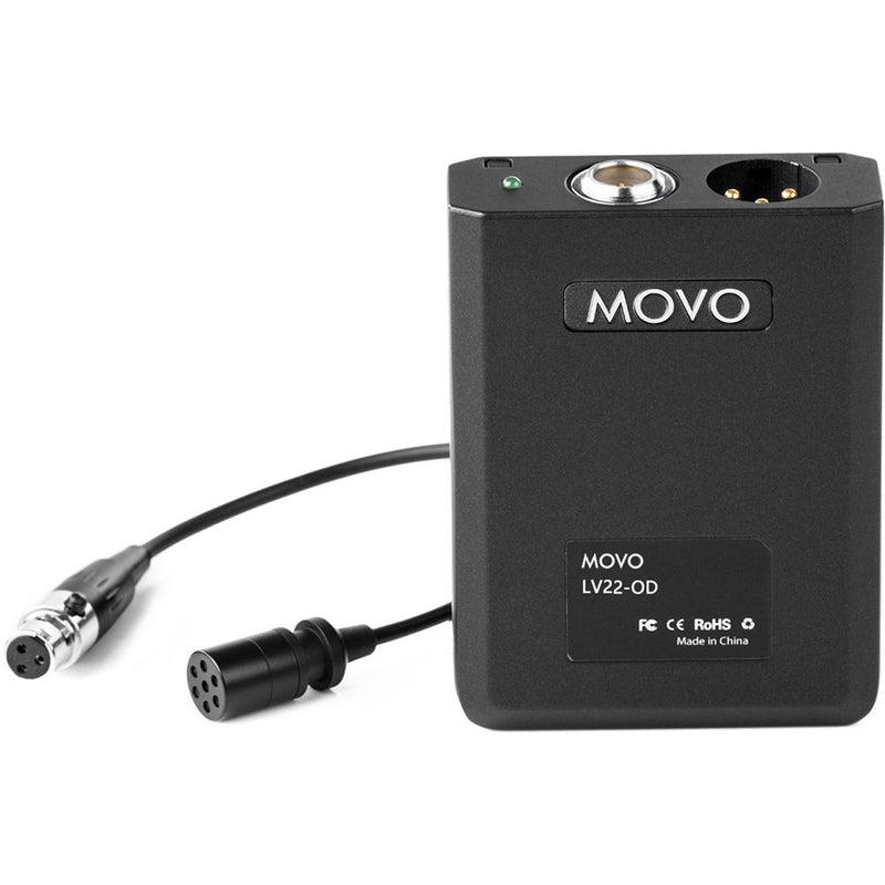 Movo Photo LV22OD Omnidirectional Lavalier Microphone with Bodypack Power Module and XLR Connector