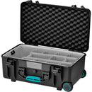 HPRC 2550F HPRC Wheeled Hard Case with Foam (Black with Blue Handle)