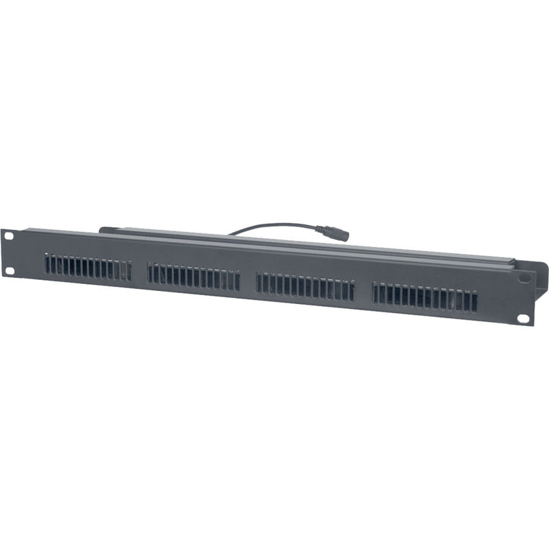 Lowell Manufacturing Rackmount Panel with Blower Fans, 19" x 1U, 4 Fans (3.5") with Guards, 90CFM Total