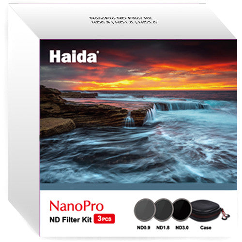 Haida 55mm NanoPro MC ND 0.9, 1.8, and 3.0 Filter Kit (3, 6, and 10-Stop)