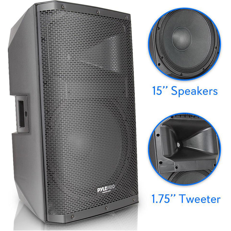 Pyle Pro PADH15BTA Active 1400W 15" Stage and Studio PA Speaker System with Bluetooth