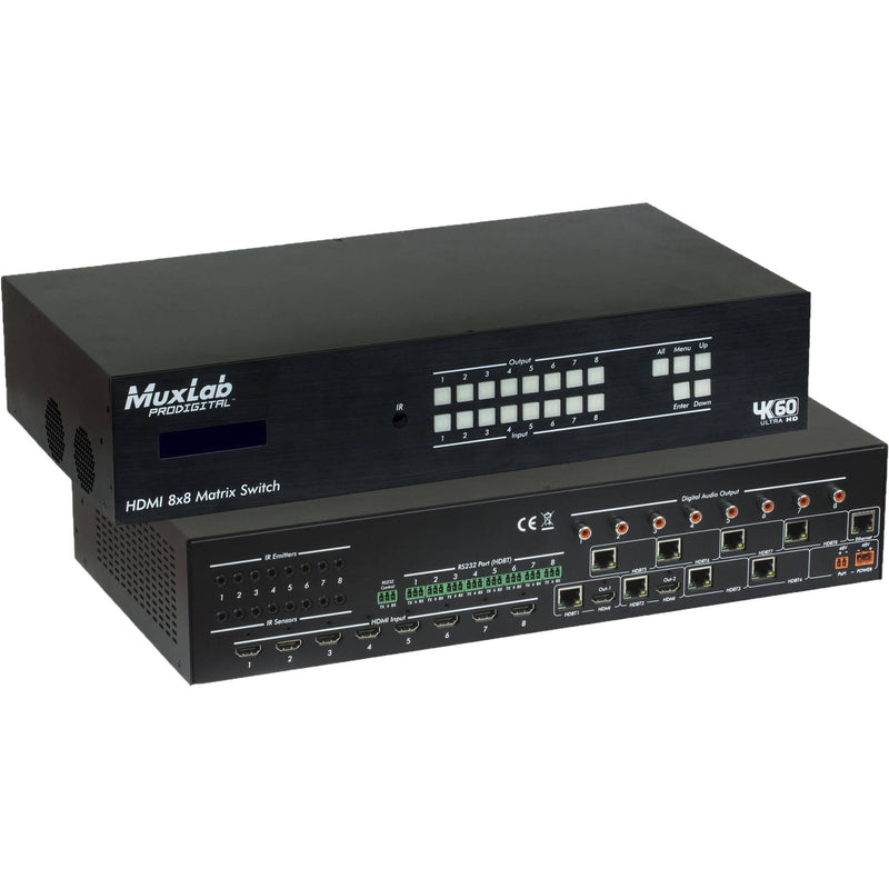 MuxLab HDMI 8x8 Matrix Switcher Kit with United States Power Cord