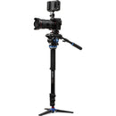 Benro A48FD Aluminum Monopod with 3-Leg Base & S6Pro Fluid Video