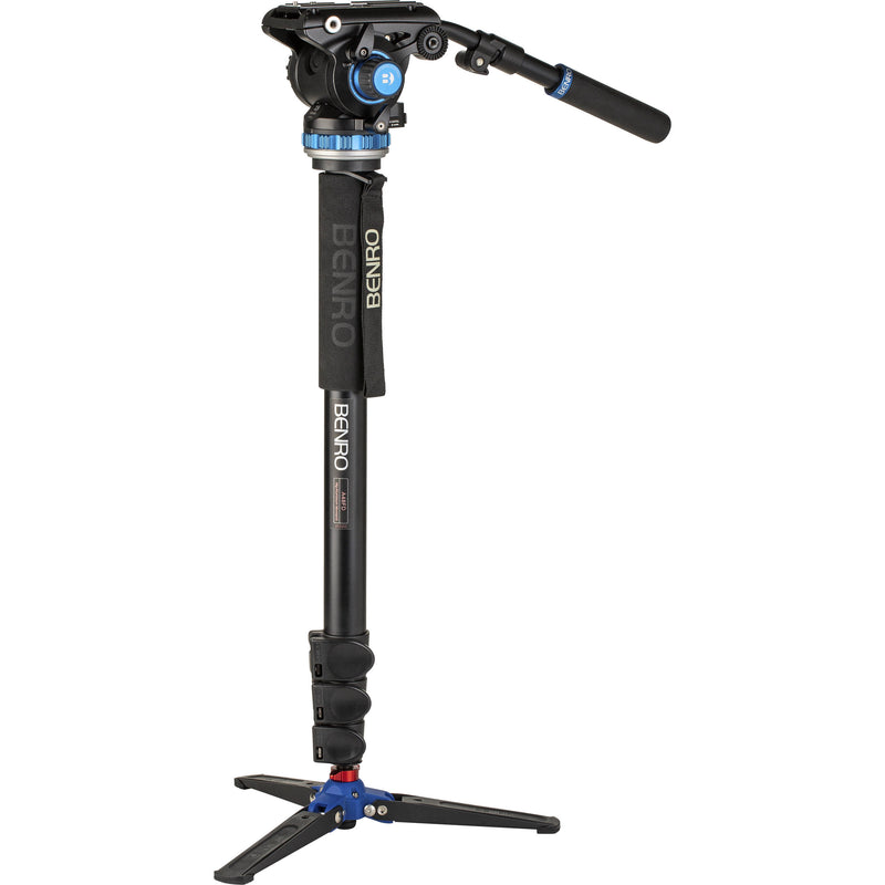 Benro A48FD Aluminum Monopod with 3-Leg Base & S4Pro Fluid Video