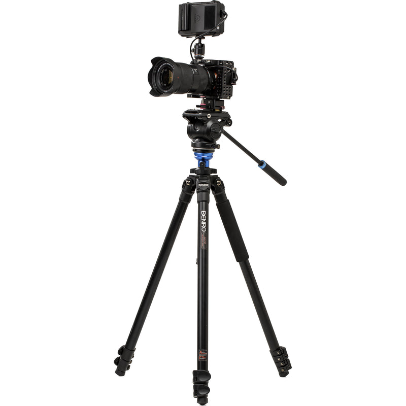 Benro A2573F Aluminum Single Tube Tripod with S4Pro Fluid Video Head