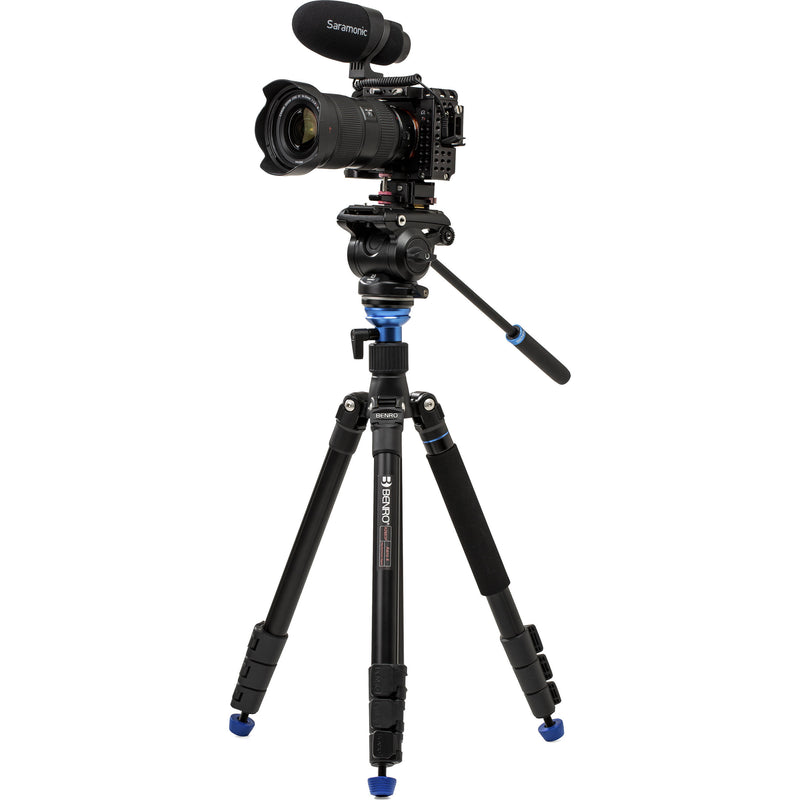 Benro A2883F Reverse-Folding Aluminum Travel Tripod with S4Pro Fluid Video Head