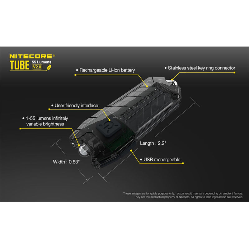 Nitecore TUBE v2 LED Key Chain Flashlight (Black)