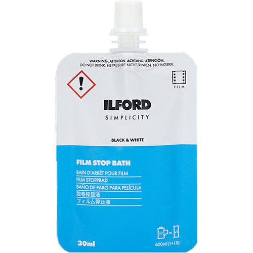 Ilford Simplicity Black and White Film Stop Bath Kit (30mL, 12-Pack)